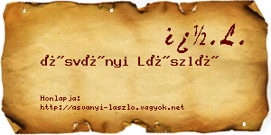 Ásványi László névjegykártya
