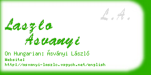 laszlo asvanyi business card