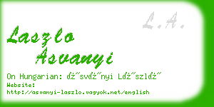 laszlo asvanyi business card